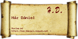 Ház Dániel névjegykártya